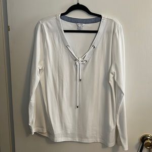 Women’s Nautica, long sleeve white shirt